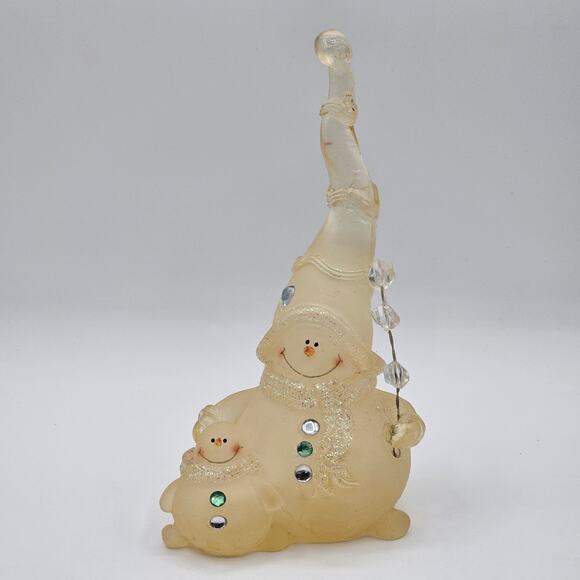 Charming Vintage Christmas Snowman and Snow Baby Figurine - Retro Holiday Decor - Picture 3 of 8